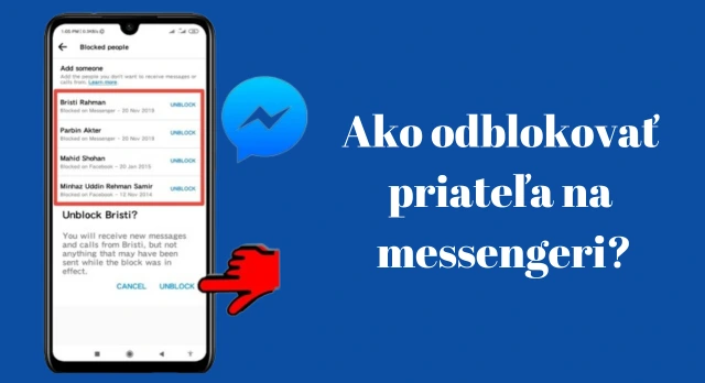 Ako odblokovať priateľa na messengeri?