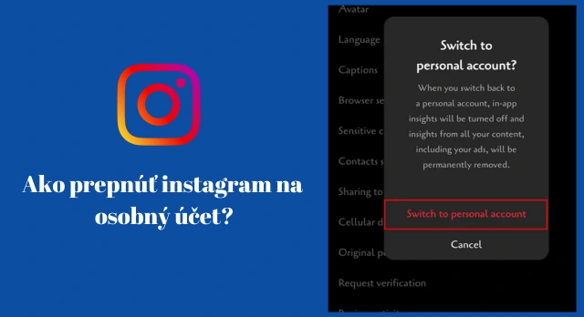 Ako prepnúť instagram na osobný účet